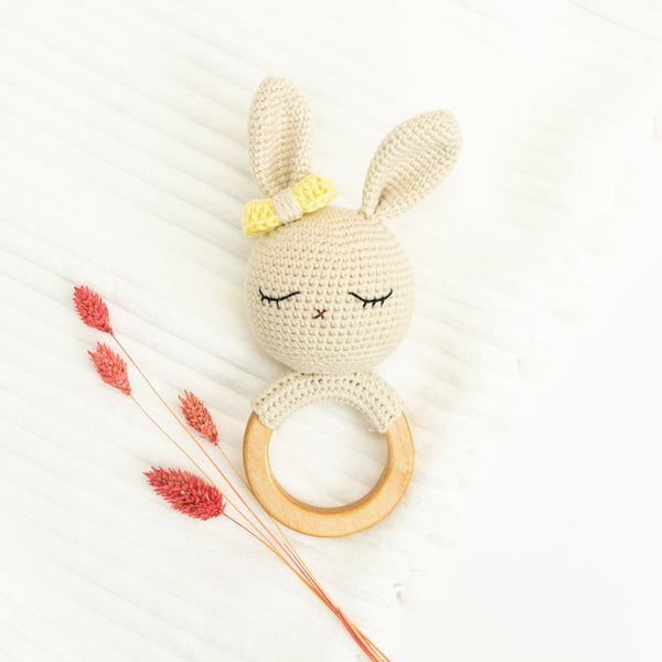 Crochet Rattle / chloe the bunny (teether style)